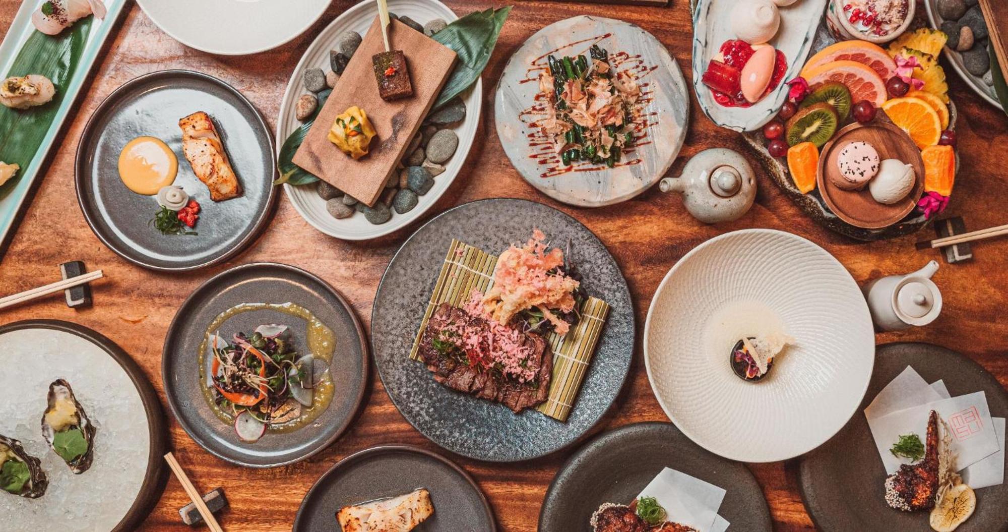 אוקלנד Horizon By Skycity מראה חיצוני תמונה A selection of dishes at the restaurant